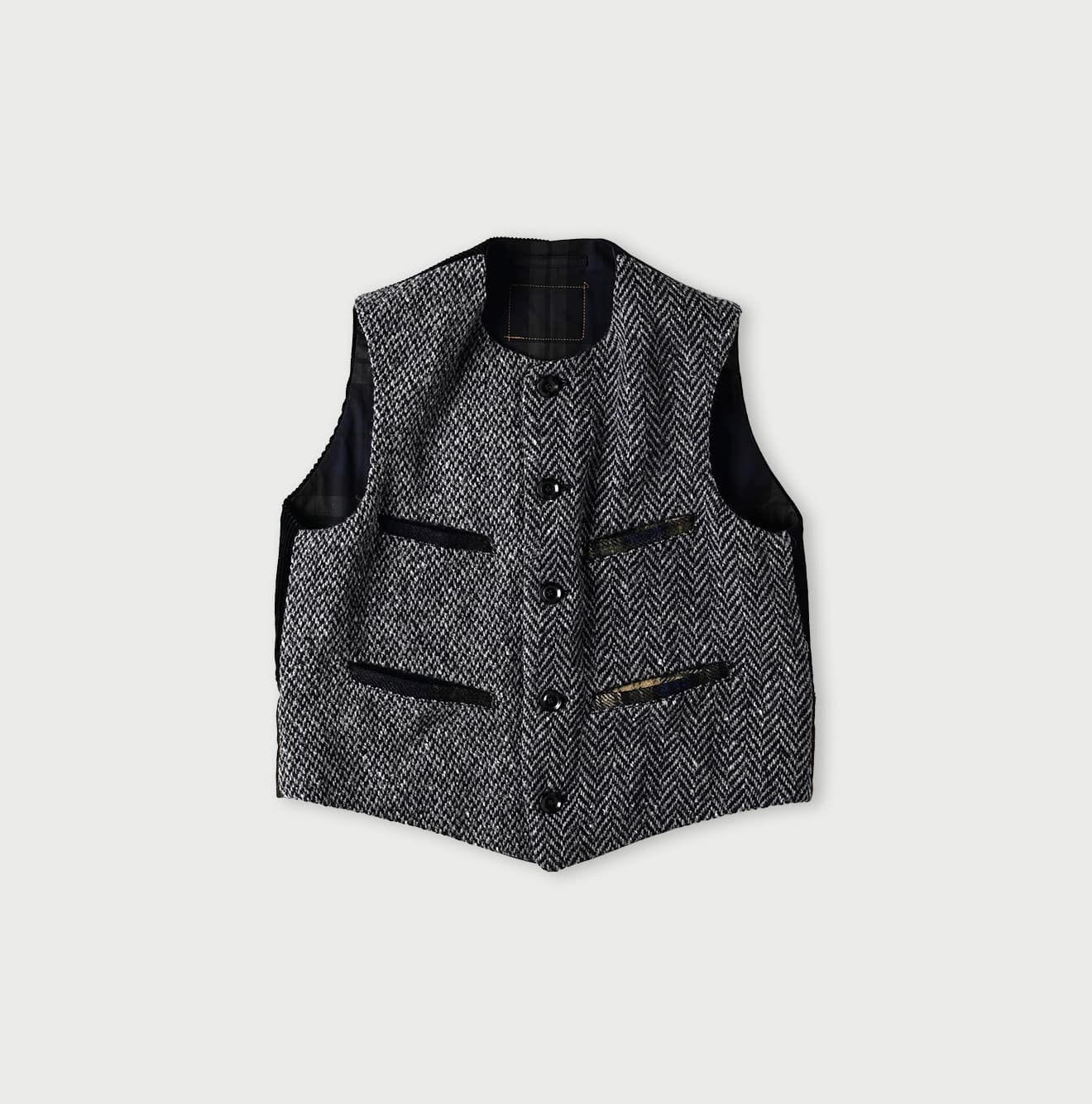 45R Tamatebako Tweed 908 Patchwork Vest - Image 1