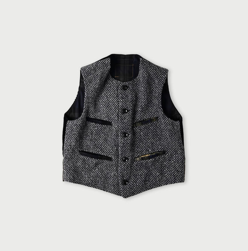 45R Tamatebako Tweed 908 Patchwork Vest - Image 1