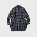 45R Indigo Fuwafuwa Double Woven Grandpa Shirt