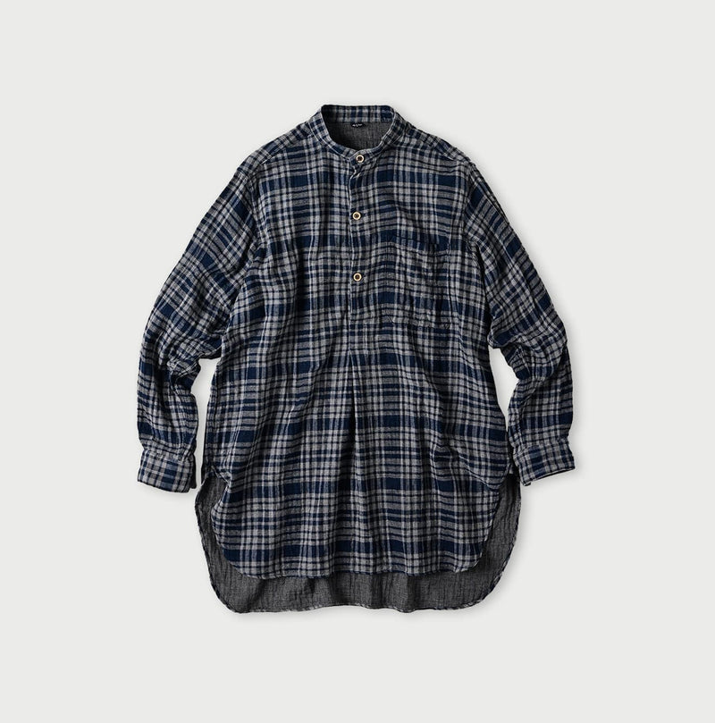 45R Indigo Fuwafuwa Double Woven Grandpa Shirt - Image 1