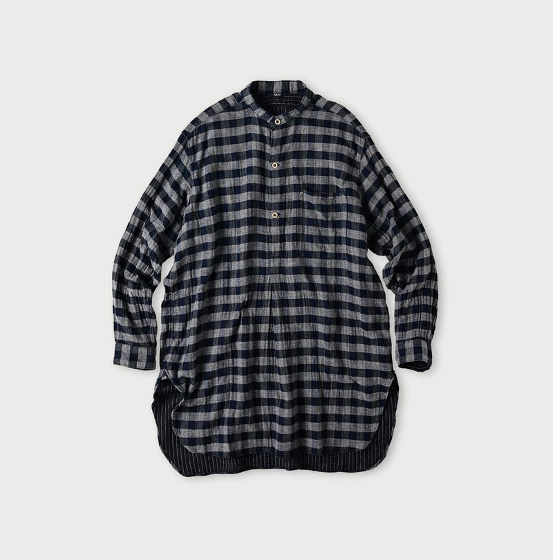 45R Indigo Fuwafuwa Double Woven Grandpa Shirt - Image 2