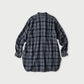 45R Indigo Fuwafuwa Double Woven Grandpa Shirt