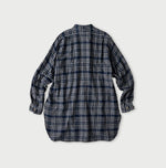 45R Indigo Fuwafuwa Double Woven Grandpa Shirt