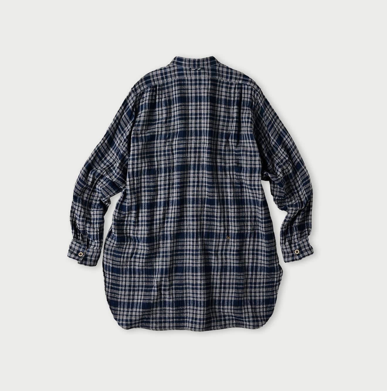 45R Indigo Fuwafuwa Double Woven Grandpa Shirt - Image 12