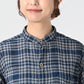 45R Indigo Fuwafuwa Double Woven Grandpa Shirt