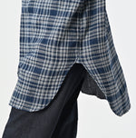 45R Indigo Fuwafuwa Double Woven Grandpa Shirt