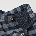 45R Indigo Fuwafuwa Double Woven Grandpa Shirt