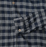 45R Indigo Fuwafuwa Double Woven Grandpa Shirt
