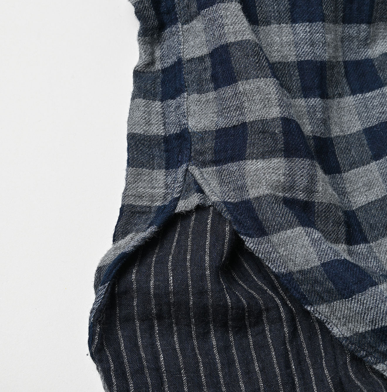 45R Indigo Fuwafuwa Double Woven Grandpa Shirt