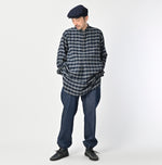 45R Indigo Fuwafuwa Double Woven Grandpa Shirt