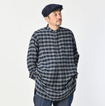 45R Indigo Fuwafuwa Double Woven Grandpa Shirt