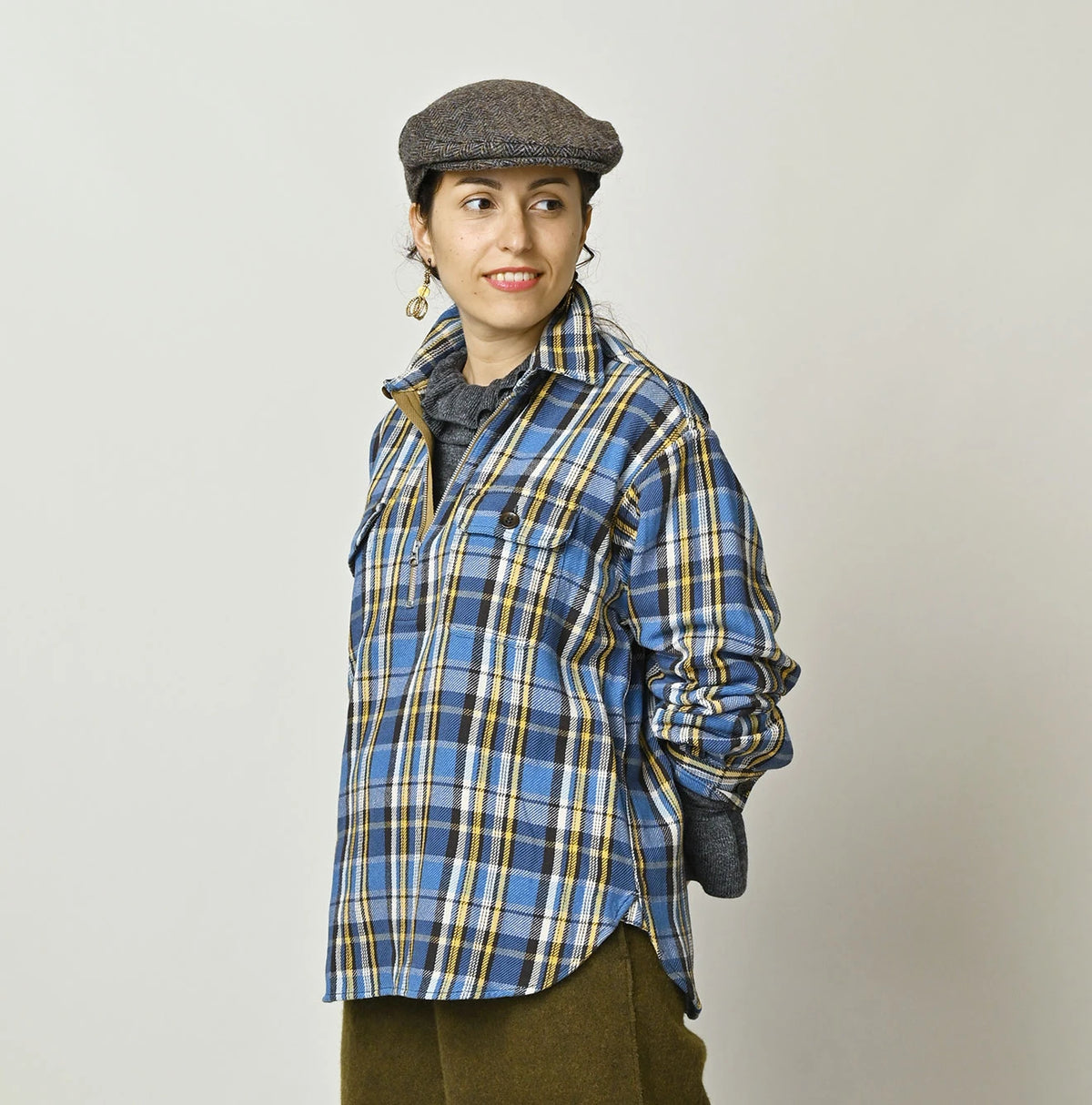 45R India Tartan Check 908 Yama Pullover Shirt - Image 7