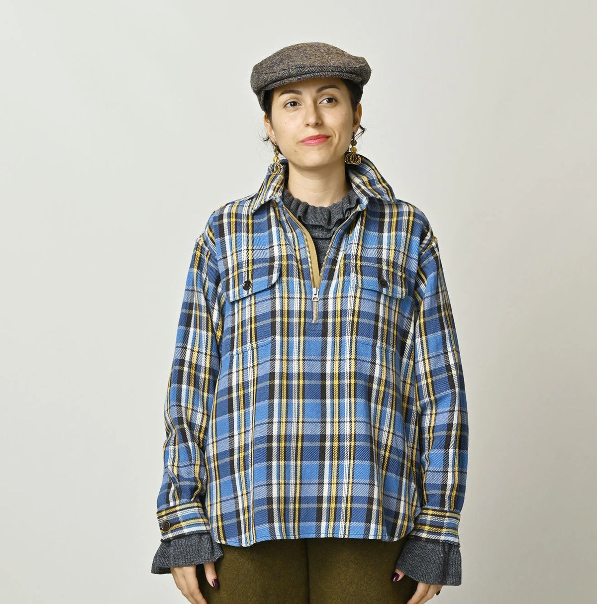 45R India Tartan Check 908 Yama Pullover Shirt - Image 9