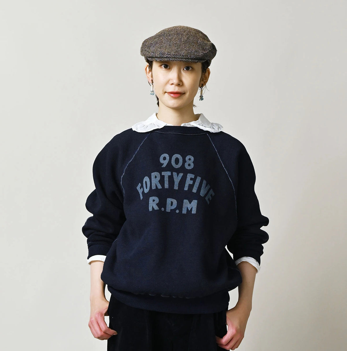 45R Indigo Cotton Fleece 908 Logo Sweatshirt