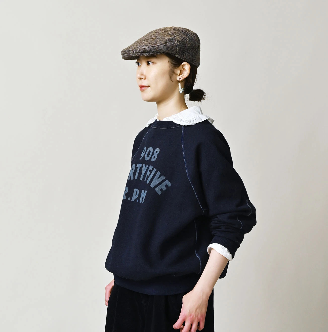 45R Indigo Cotton Fleece 908 Logo Sweatshirt - Image 5