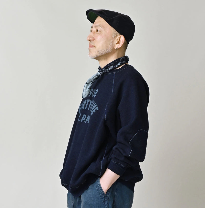 45R Indigo Cotton Fleece 908 Logo Sweatshirt - Image 8