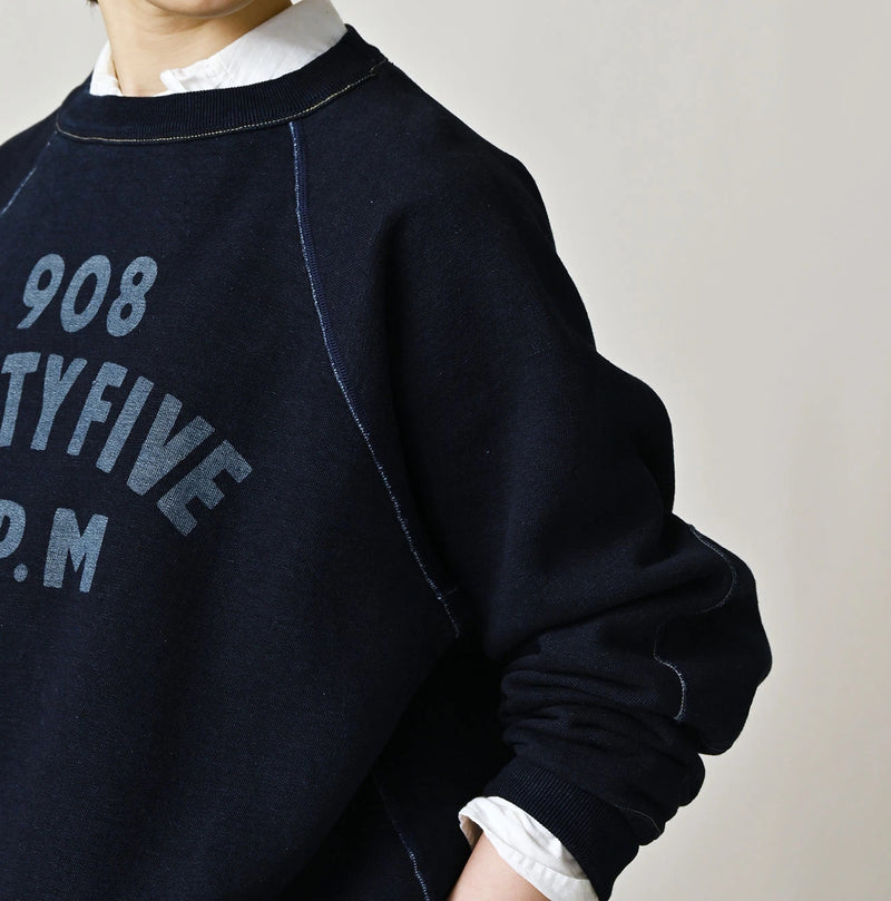 45R Indigo Cotton Fleece 908 Logo Sweatshirt - Image 11