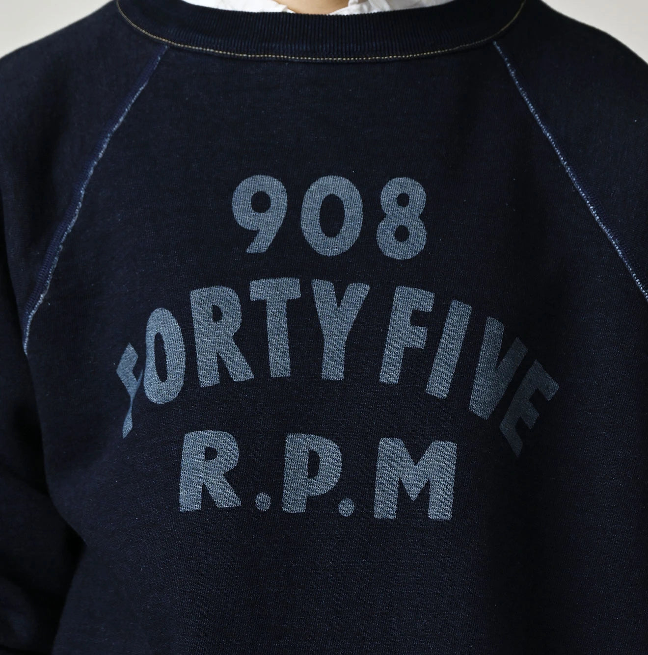 45R Indigo Cotton Fleece 908 Logo Sweatshirt - Image 12