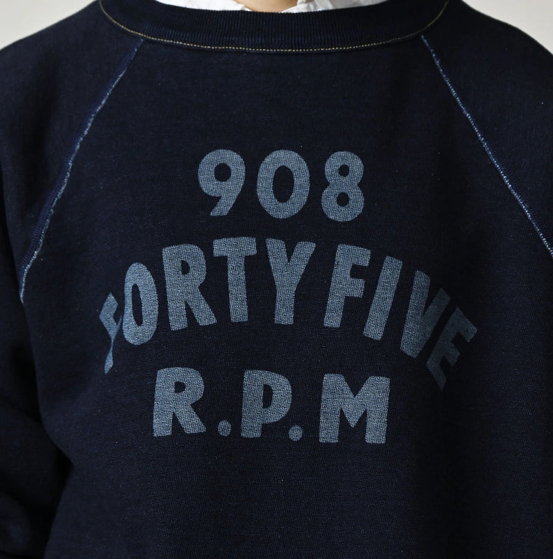 45R Indigo Cotton Fleece 908 Logo Sweatshirt - Image 12