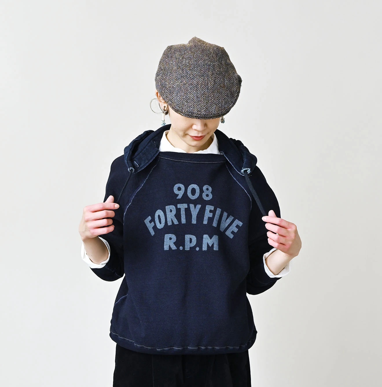 45R Indigo Cotton Fleece 908 Logo Sweatshirt - Image 16