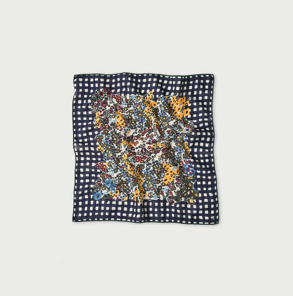 Supima Twill Gingham Check Flower Bandana