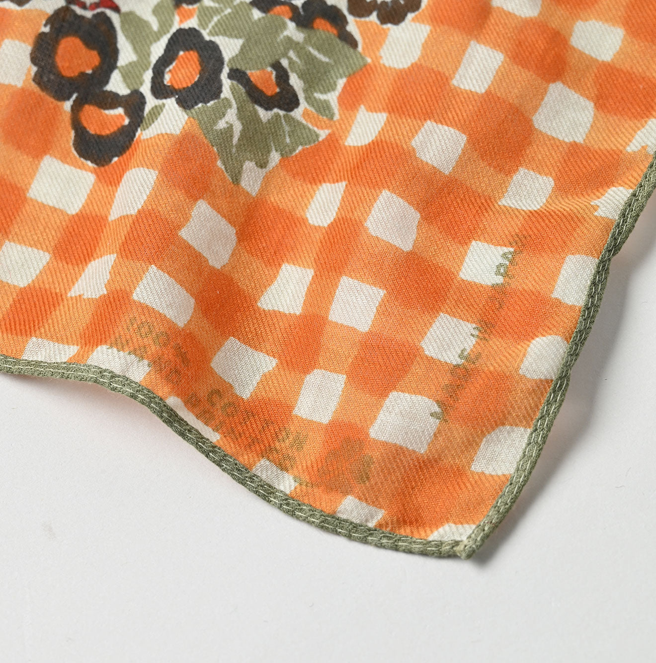 Supima Twill Gingham Check Flower Bandana