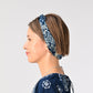 45R Indigo Twill Gingham Check Flower Bandana