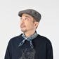45R Indigo Twill Gingham Check Flower Bandana