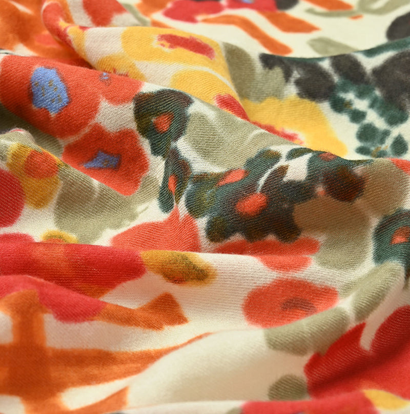 45R Float Twill Gingham Check Flower FUROSHIKii