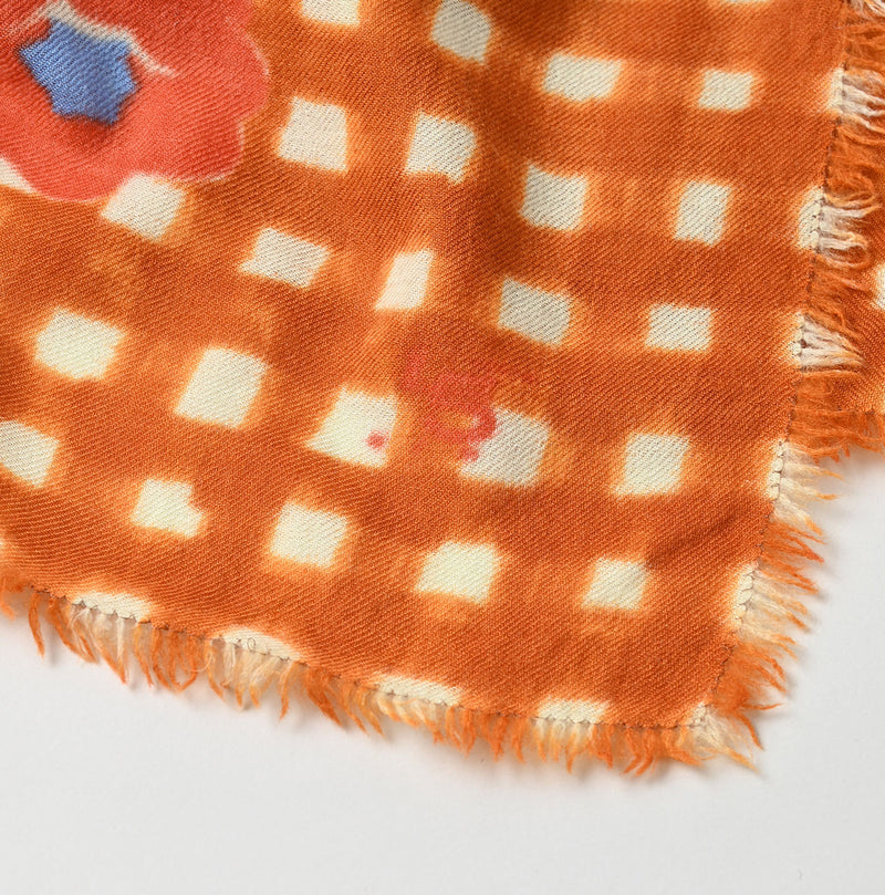 45R Float Twill Gingham Check Flower FUROSHIKii