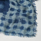45R Indigo Twill Gingham Check Flower FUROSHIKii