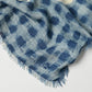 45R Indigo Twill Gingham Check Flower FUROSHIKii