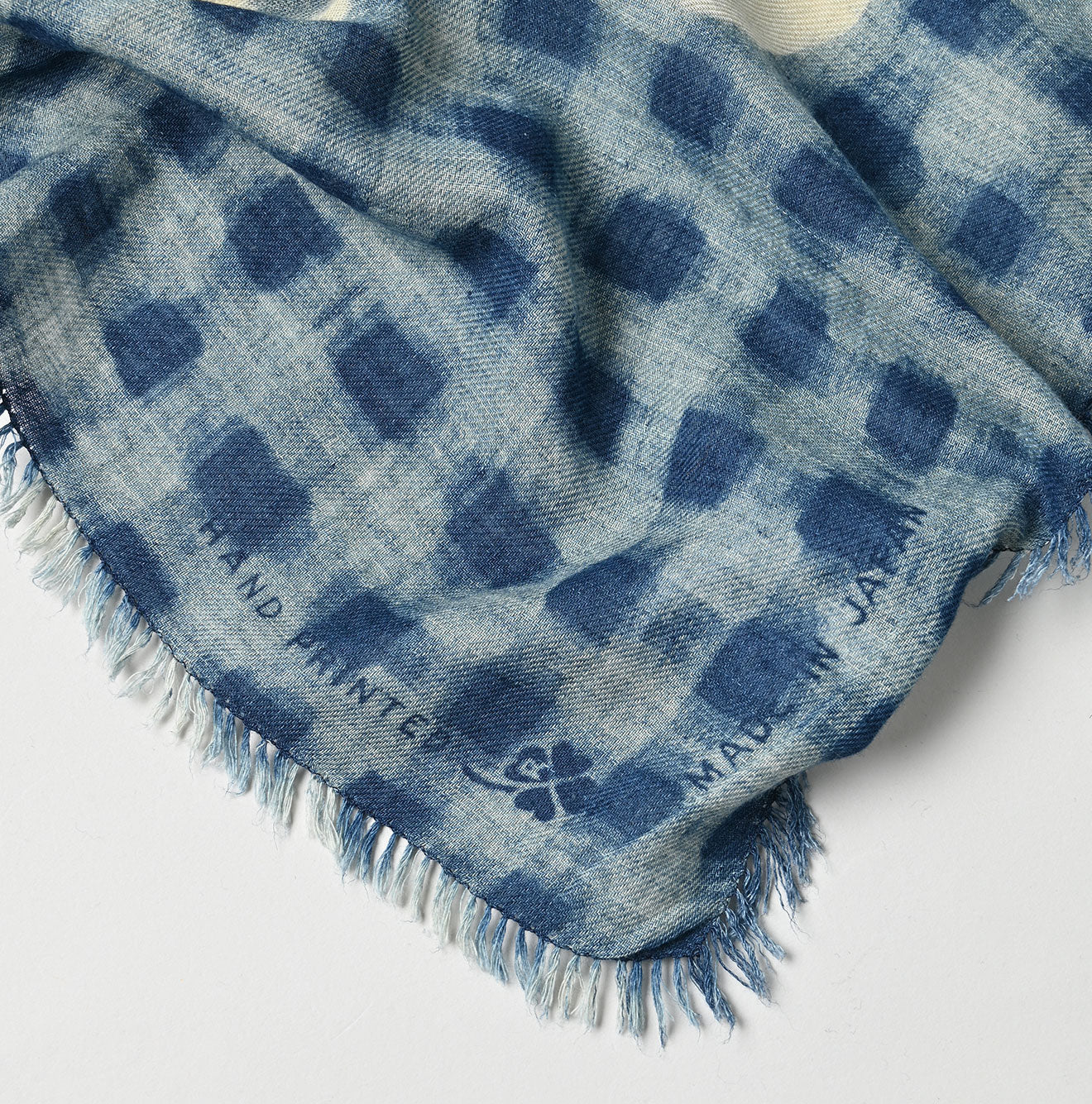 45R Indigo Twill Gingham Check Flower FUROSHIKii