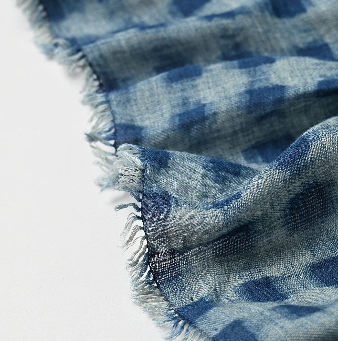 45R Indigo Twill Gingham Check Flower FUROSHIKii