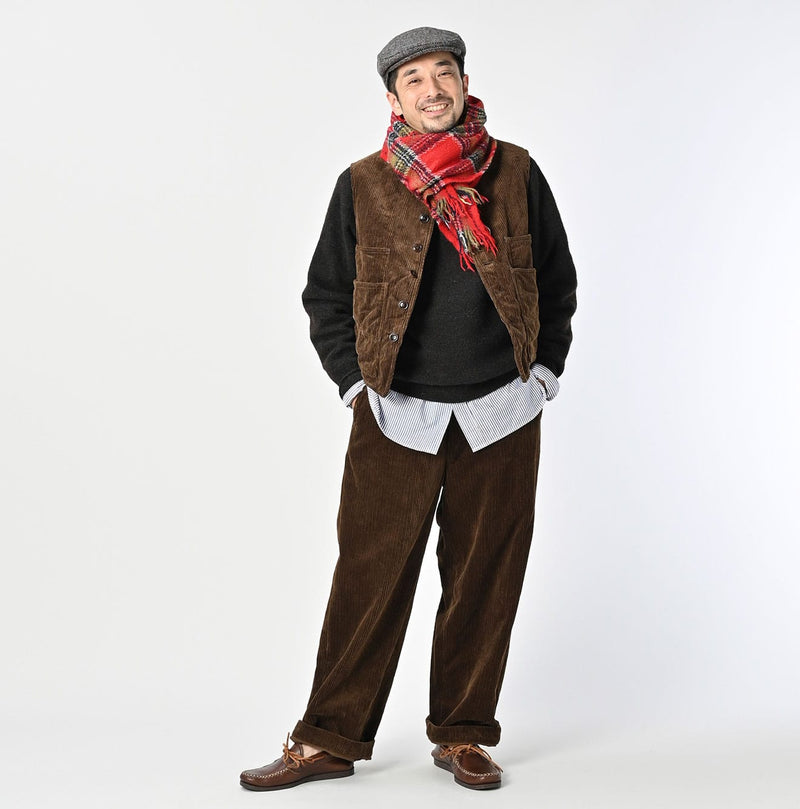 45R Merino Cashmere Check Muffler