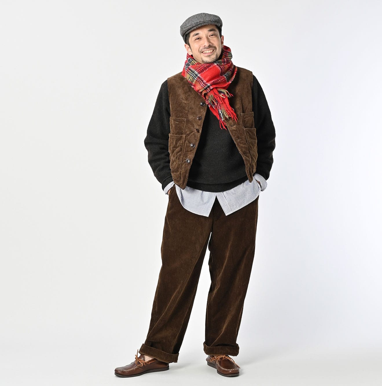 45R Merino Cashmere Check Muffler