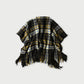 45R Merino Cashmere Check Poncho