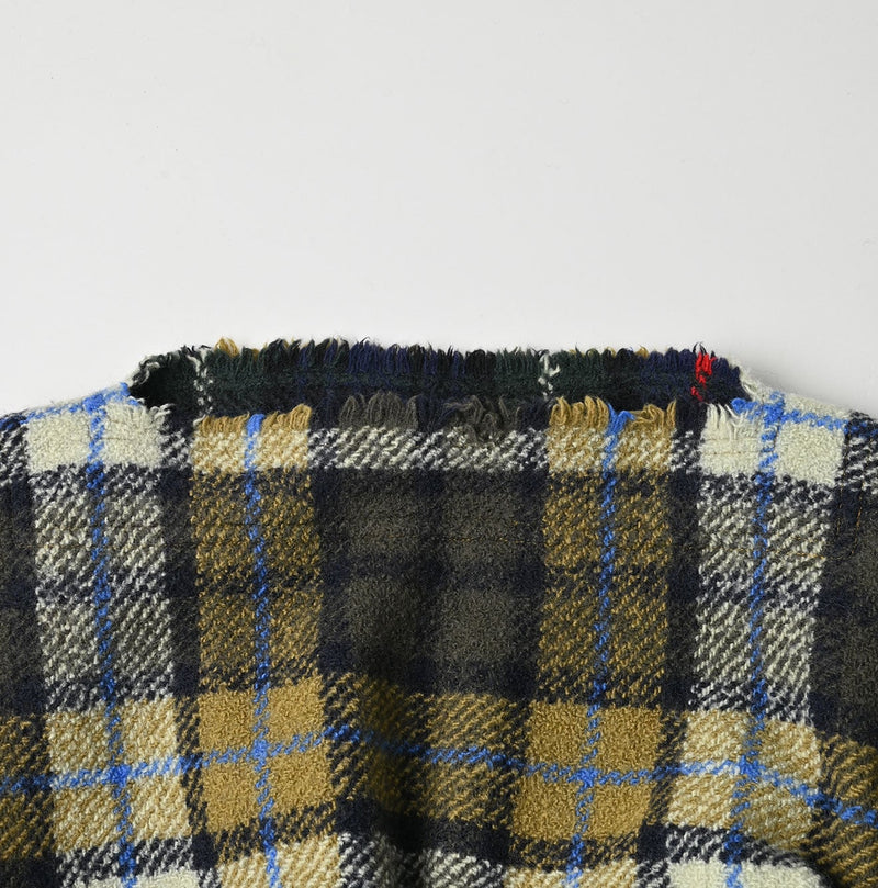 45R Merino Cashmere Check Poncho