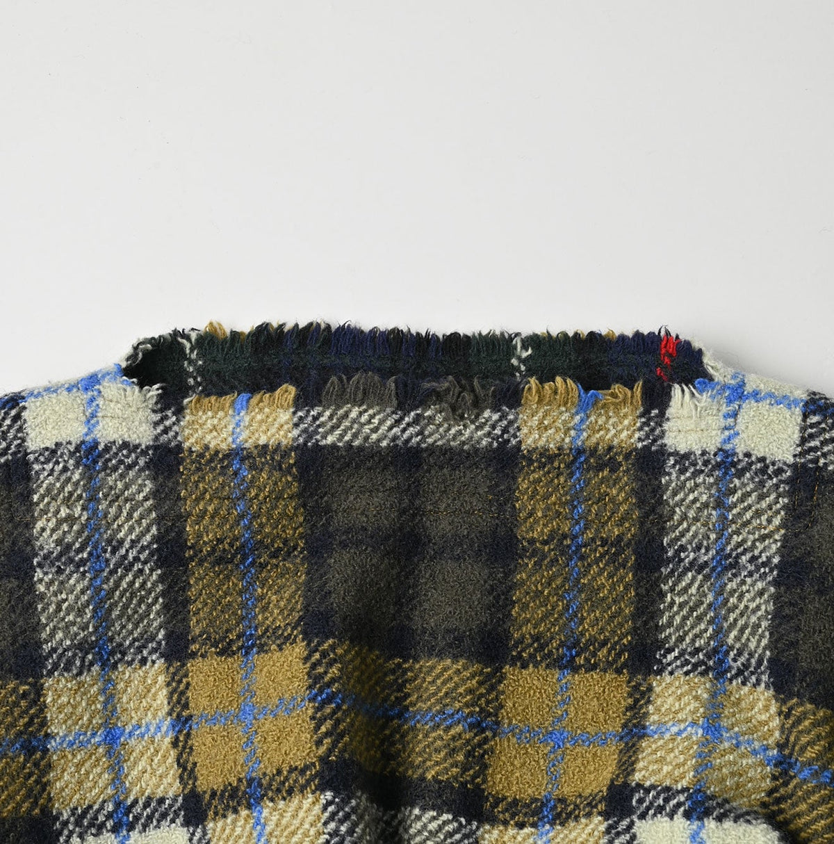 45R Merino Cashmere Check Poncho