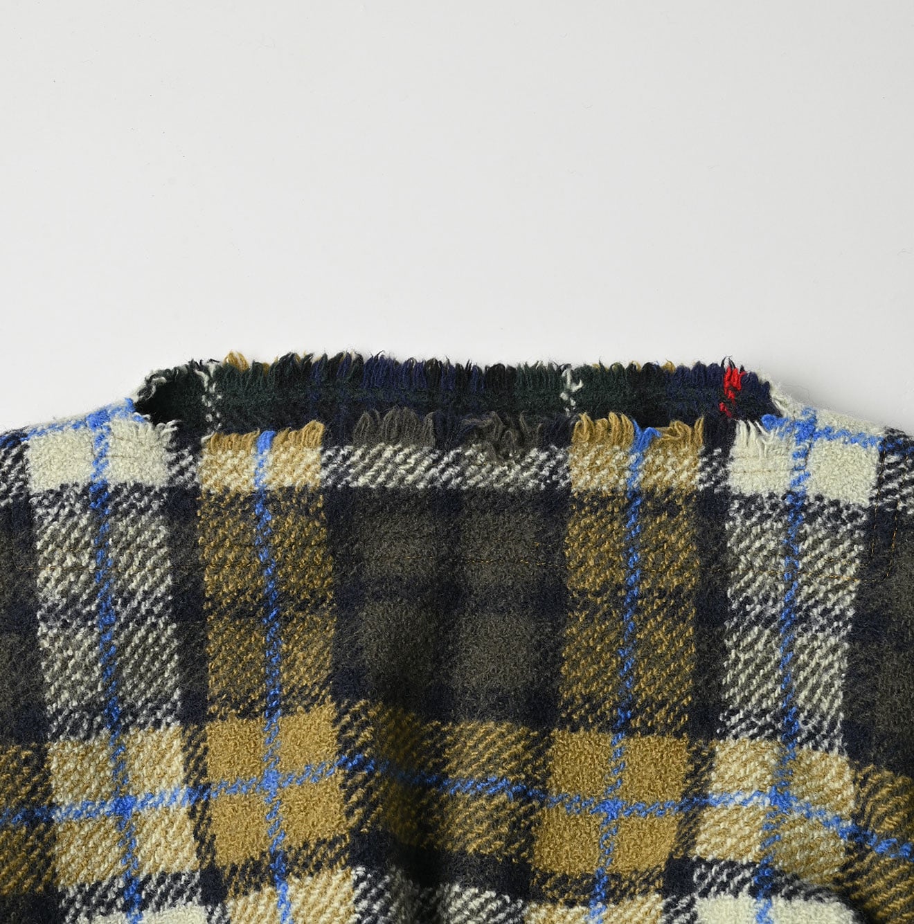 45R Merino Cashmere Check Poncho