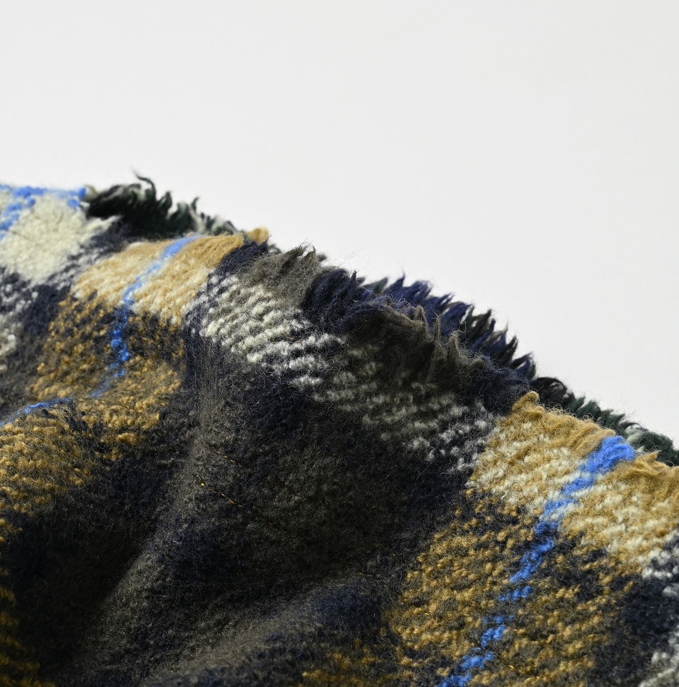 45R Merino Cashmere Check Poncho