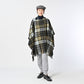 45R Merino Cashmere Check Poncho