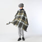 45R Merino Cashmere Check Poncho