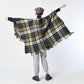 45R Merino Cashmere Check Poncho