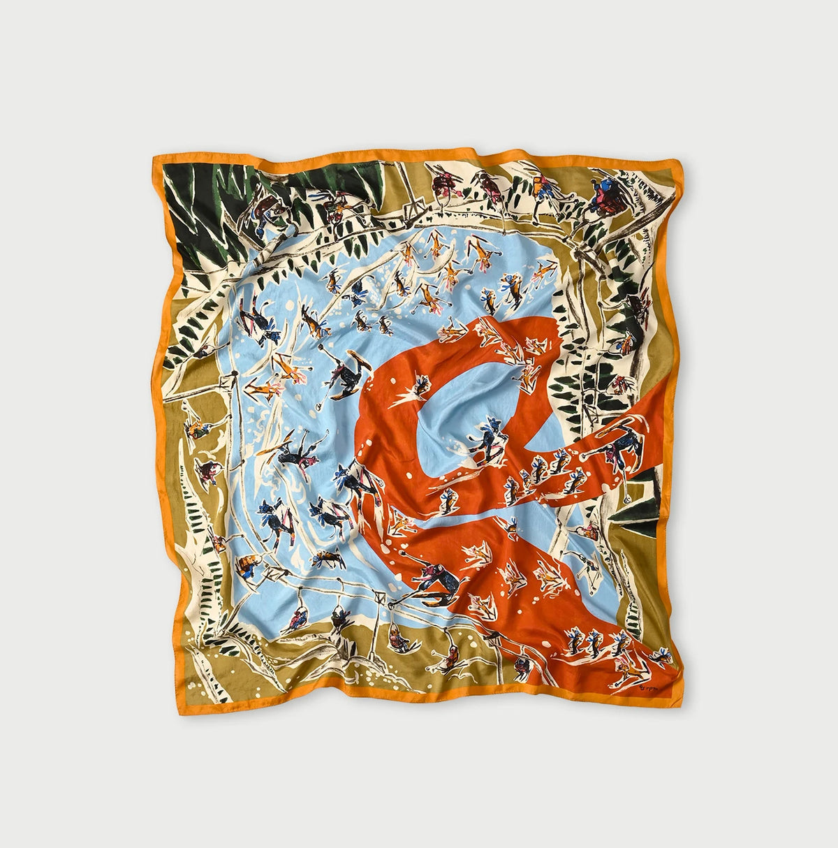 45R Silk Skier Komon Furoshiki - Image 3