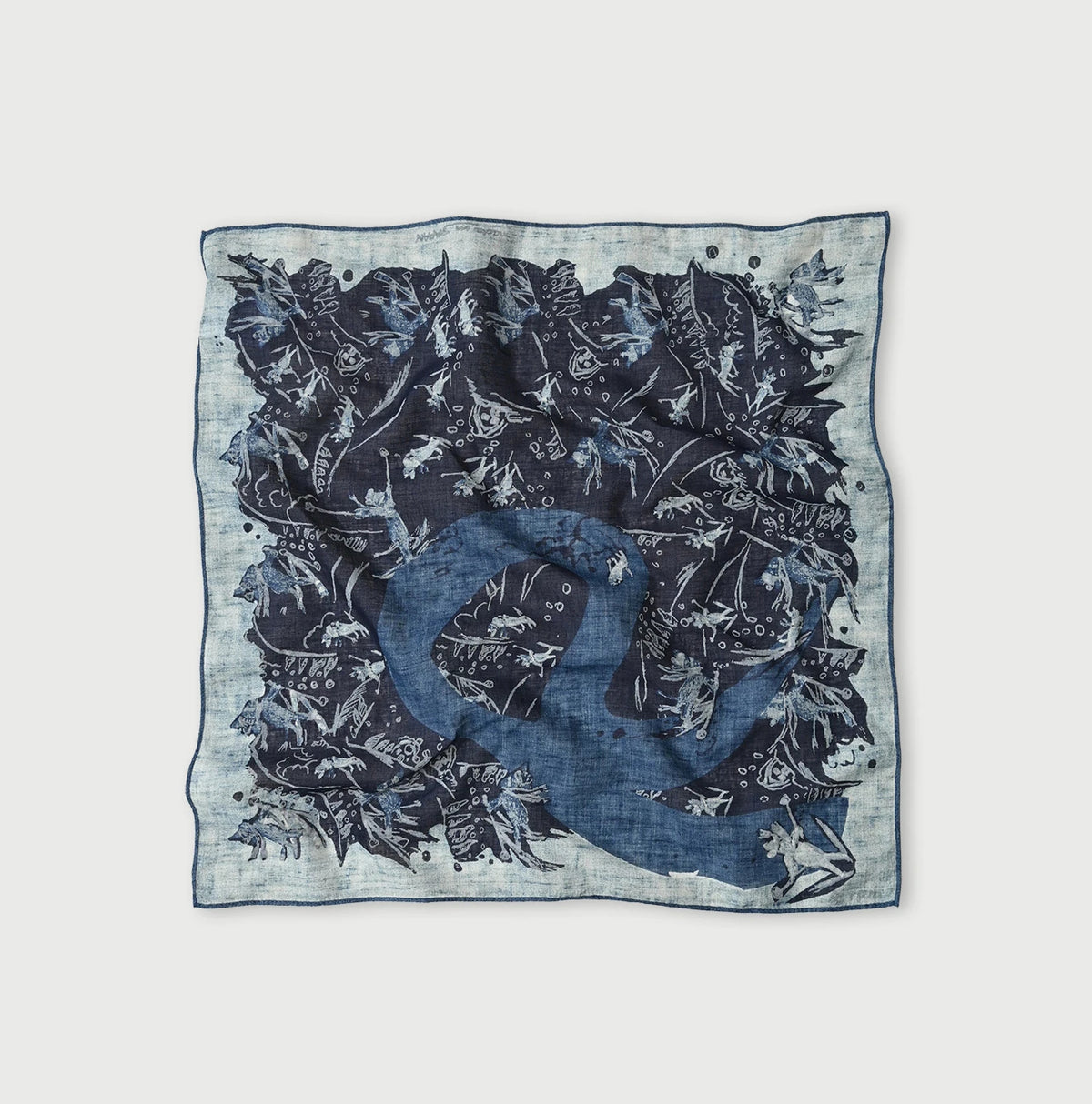 45R Indigo Gauze Skier Komon Bandana - Image 1