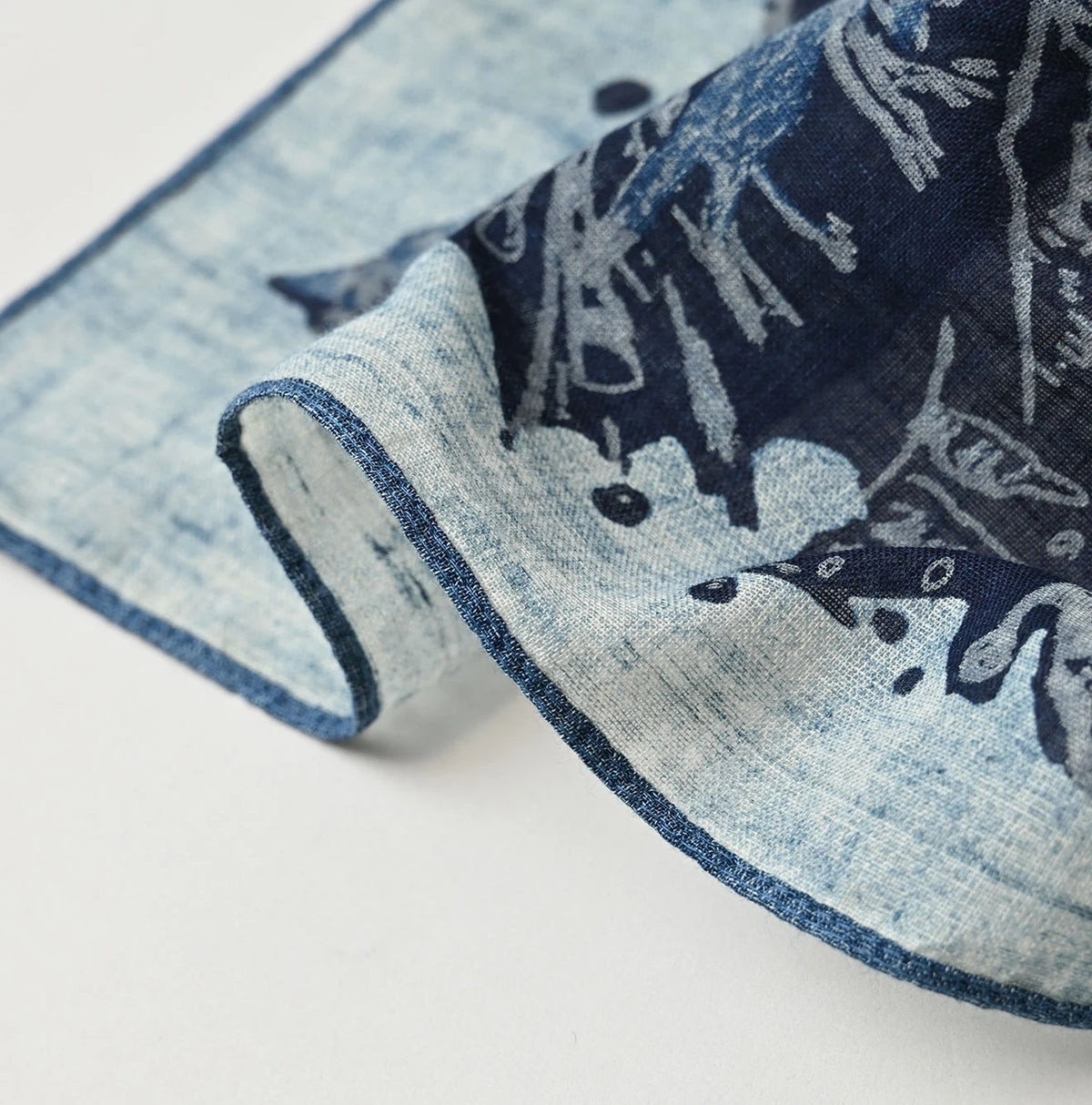 45R Indigo Gauze Skier Komon Bandana