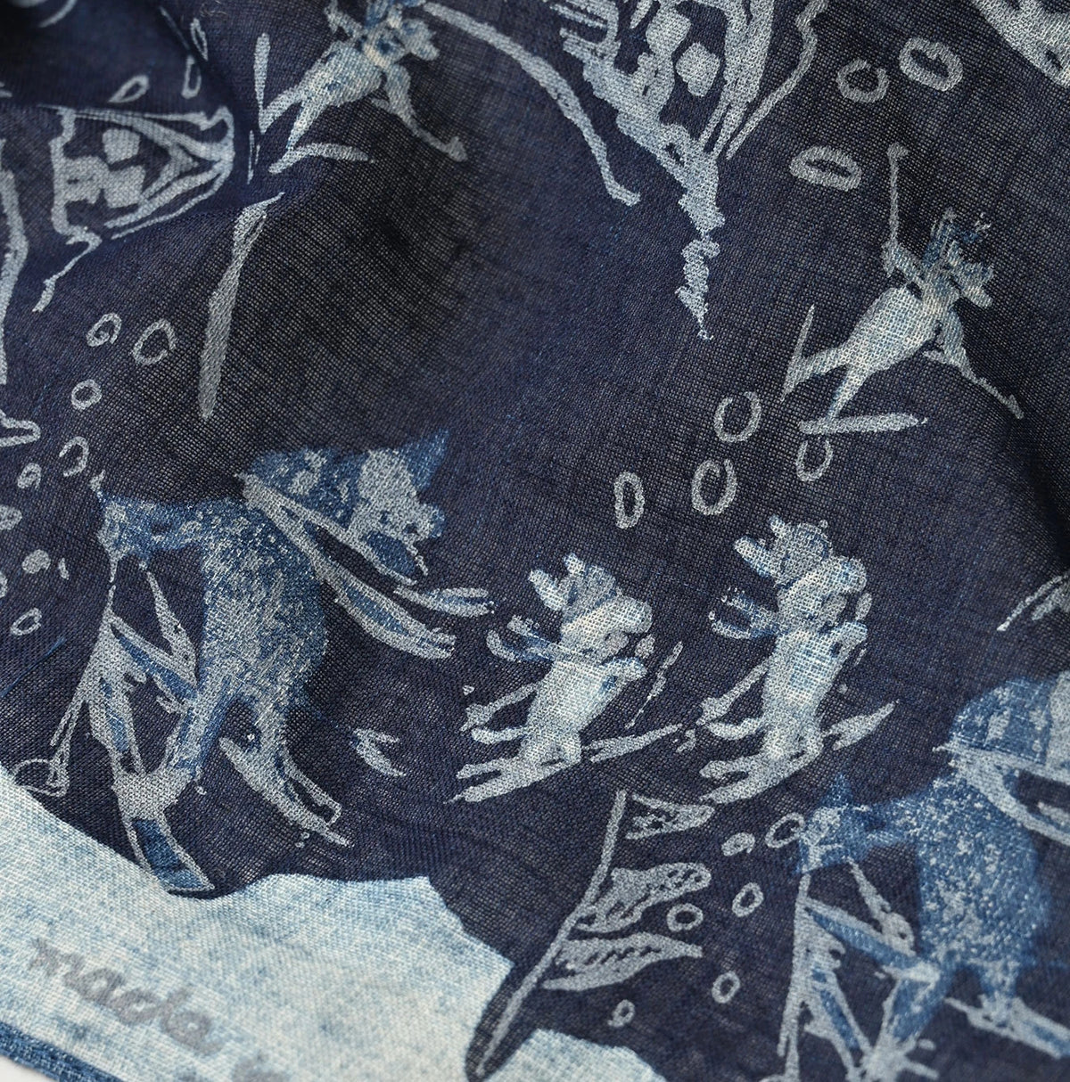 45R Indigo Gauze Skier Komon Bandana