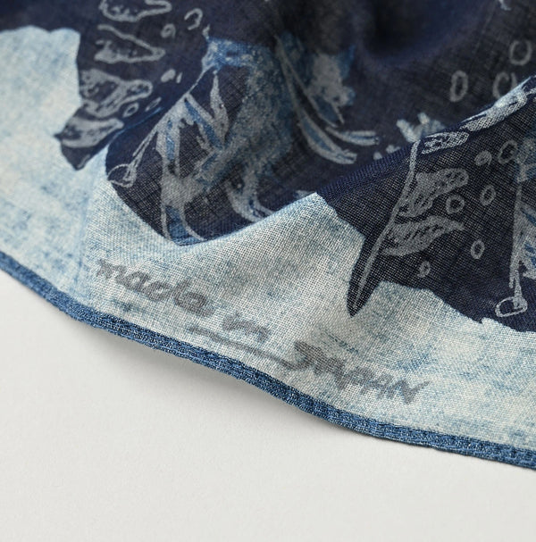 45R Indigo Gauze Skier Komon Bandana