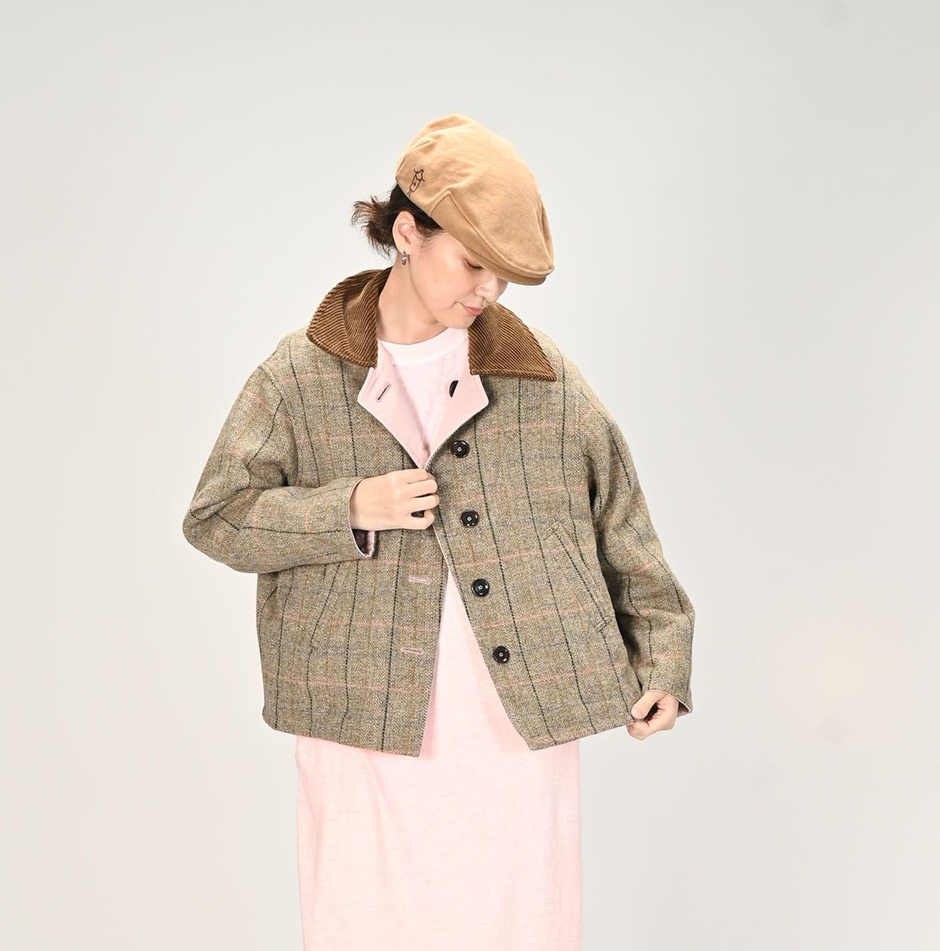 【DEARMINE】Dearl cutting tweed jacket Gabardine Tweed 908 Hunting Jacket – 45R GLOBAL